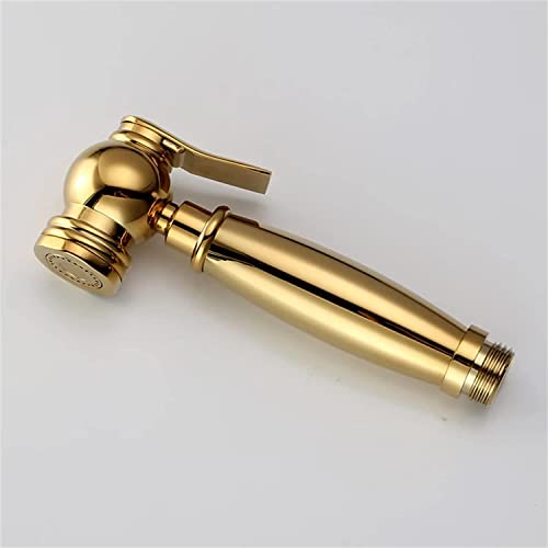 Bidethahn, Einzel-Kaltwasser-Handbrause, Dusch-WC-Set, Glänzender quadratischer Duschkopf aus Titangoldmessing mit Kupferventil, C-Set Bidethahn, Einzel-Kaltwasser-Handbrause, Dusch-WC-Set, Glänzender quadratischer Duschkopf aus Titangoldmessing mit Kupferventil, C-Set von GKJHTED