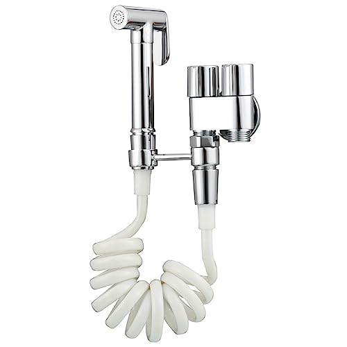 Hand-Bidet-Sprüher für die Toilette, Bidet-Aufsatz aus Messing für die Toilette, mit PVC-Schlauch, an der Wand montiertes Sprüh-Bidet Hand-Bidet-Sprüher für die Toilette, Bidet-Aufsatz aus Messing für die Toilette, mit PVC-Schlauch, an der Wand montiertes Sprüh-Bidet von GKJHTED