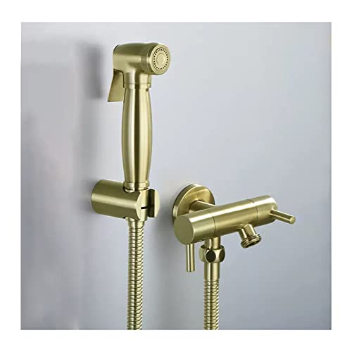 Hand-Bidet-Sprüher für die Toilette, Sprühset für Stoffwindeln aus gebürstetem Gold, an der Wand montierter Bidet-Wassersprüher aus Messing Hand-Bidet-Sprüher für die Toilette, Sprühset für Stoffwindeln aus gebürstetem Gold, an der Wand montierter Bidet-Wassersprüher aus Messing von GKJHTED