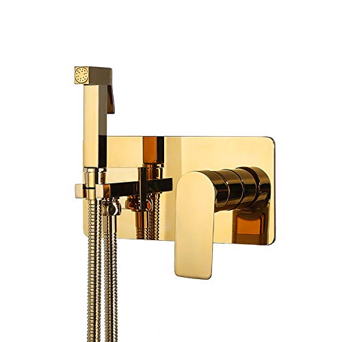 Hand-Bidet-Sprüher für die Toilette, goldenes Badezimmer-Stoffwindel-Sprühset, Messing, an der Wand montiertes Bidet-Sprühset für kaltes und Hand-Bidet-Sprüher für die Toilette, goldenes Badezimmer-Stoffwindel-Sprühset, Messing, an der Wand montiertes Bidet-Sprühset für kaltes und von GKJHTED