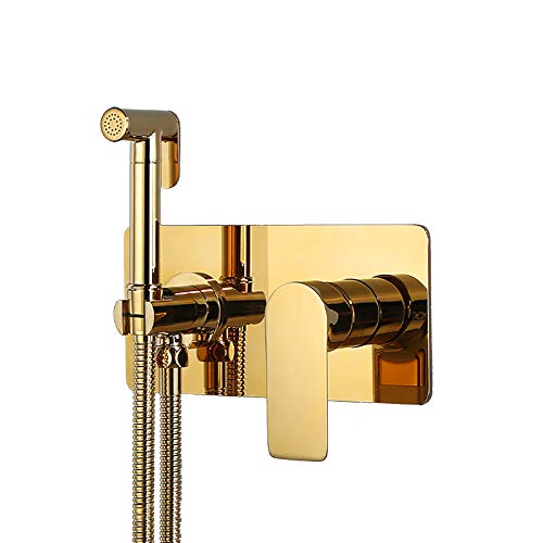 Hand-Bidet-Sprüher für die Toilette, goldenes Badezimmer-Stoffwindel-Sprühset, Messing, an der Wand montiertes Bidet-Sprühset für kaltes und Hand-Bidet-Sprüher für die Toilette, goldenes Badezimmer-Stoffwindel-Sprühset, Messing, an der Wand montiertes Bidet-Sprühset für kaltes und von GKJHTED