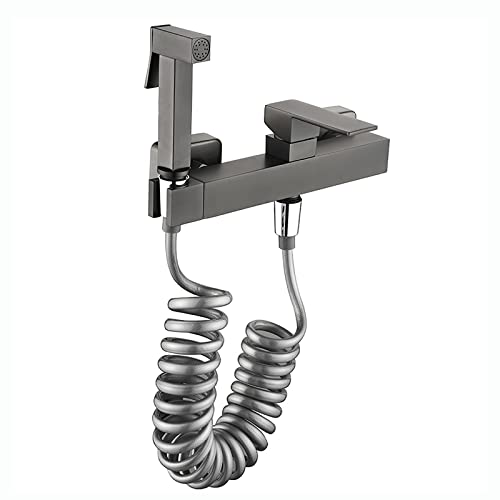Hand-Bidet-Sprüher für die Toilette, graues Badezimmer-Stoffwindel-Sprühset mit kaltem und heißem Wasser, an der Wand montiertes Messing-Toi Hand-Bidet-Sprüher für die Toilette, graues Badezimmer-Stoffwindel-Sprühset mit kaltem und heißem Wasser, an der Wand montiertes Messing-Toi von GKJHTED