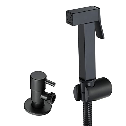 Hand-Bidet-Sprüher mit Winkelventil, mit 0,5 m langem Duschschlauch und ABS-Duschbasis, Stoffwindel-Sprüher/Chrom Hand-Bidet-Sprüher mit Winkelventil, mit 0,5 m langem Duschschlauch und ABS-Duschbasis, Stoffwindel-Sprüher/Chrom von GKJHTED
