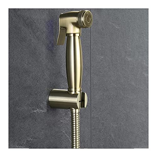 Hand-Bidet-Sprühgerät für die Toilette, Windel-Sprühset aus gebürstetem Gold, an der Wand montiertes Bidet-Wassersprühgerät aus Messing, Kal Hand-Bidet-Sprühgerät für die Toilette, Windel-Sprühset aus gebürstetem Gold, an der Wand montiertes Bidet-Wassersprühgerät aus Messing, Kal von GKJHTED