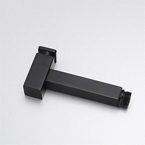 Hand-WC-Bidet-Sprüher, Duschset aus massivem Messing mit quadratischem Druckknopf-Duschset, Mattschwarz/Gold von GKJHTED