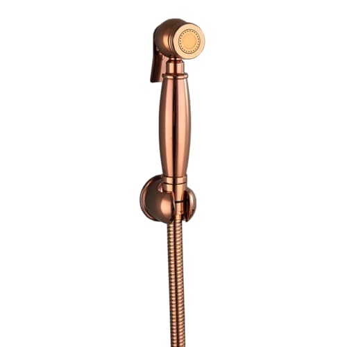 Handgehaltenes Toiletten-Bidet-Sprühgerät, Roségold, Bidet-Sprühset für Toiletten-Bidet-Duschkopf und Schlauch, komplett aus Kupfer, multifu von GKJHTED
