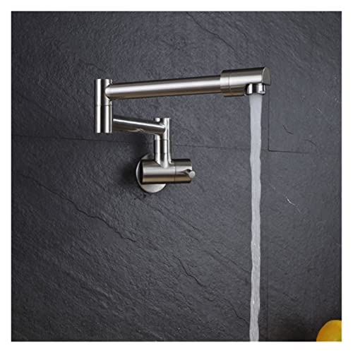 Topffüller Wasserhahn Küchenarmatur Faltbare Küchenspüle Mischbatterie Messing Schwarz/Gold/Chrom 360 Grad Einzelne Kalte Wandmontage Drehba von GKJHTED