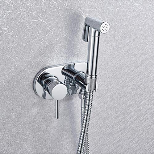 Wandmontierter Toilettenhandbidethahn Badezimmer-Bidet-Duschbrause Messing Heiß- und Kaltwasser-Toilettenhandbidet-Sprühset von GKJHTED