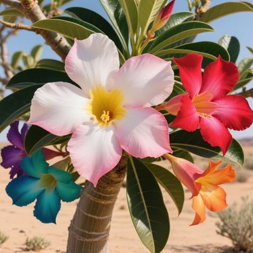 Wüstenrose, dekoratives Grünpflanzenmaterial, kältebeständige Staude, Bonsai-ähnliche Form-4zwiebeln-C von GKJKIUYXD