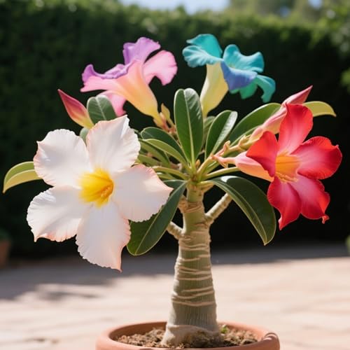 Wüstenrose, dekoratives Grünpflanzenmaterial, kältebeständige Staude, Bonsai-ähnliche Form-4zwiebeln-V von GKJKIUYXD