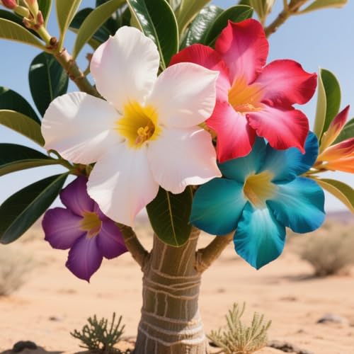 Wüstenrose, dekoratives Grünpflanzenmaterial, kältebeständige Staude, Bonsai-ähnliche Form-4zwiebeln-X von GKJKIUYXD