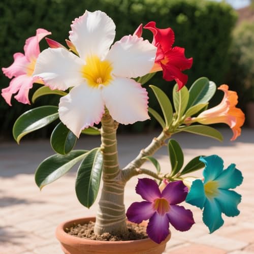 Wüstenrose, dekoratives Grünpflanzenmaterial, kältebeständige Staude, Bonsai-ähnliche Form-4zwiebeln-Z von GKJKIUYXD