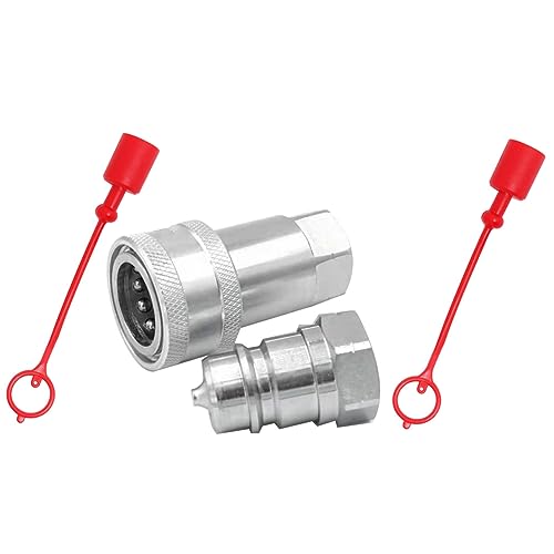 GKKICO 1 Satz ISO7241-A NPT-Hydraulikkupplungsstecker 1/2 Schnellwechselschnittstelle Metall von GKKICO