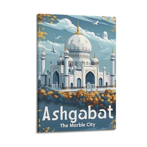 GKLIOZ Ashgabat The Marble City Vintage-Reiseposter Gemälde auf Leinwand, Wandkunst, Rollbild, Druck, Wohnzimmer, Wände, Dekoration, Zuhause, 50 x 75 cm GKLIOZ Ashgabat The Marble City Vintage-Reiseposter Gemälde auf Leinwand, Wandkunst, Rollbild, Druck, Wohnzimmer, Wände, Dekoration, Zuhause, 50 x 75 cm von GKLIOZ