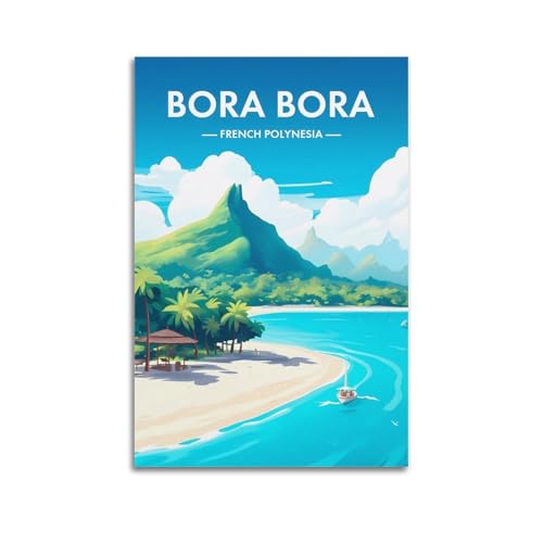 GKLIOZ Bora Bora Französisch-Polynesien, Vintage-Reise-Poster, Druck, Fotokunst, Malerei, Leinwand, Heimdekoration, Schlafzimmer, moderne Dekorationen, 40 x 60 cm GKLIOZ Bora Bora Französisch-Polynesien, Vintage-Reise-Poster, Druck, Fotokunst, Malerei, Leinwand, Heimdekoration, Schlafzimmer, moderne Dekorationen, 40 x 60 cm von GKLIOZ