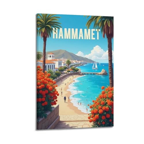 GKLIOZ Hammamet Vintage-Reise-Poster, Gemälde auf Leinwand, Wandkunst, Rollbild, Druck, Wohnzimmer, Wände, Dekoration, Zuhause, 60 x 90 cm GKLIOZ Hammamet Vintage-Reise-Poster, Gemälde auf Leinwand, Wandkunst, Rollbild, Druck, Wohnzimmer, Wände, Dekoration, Zuhause, 60 x 90 cm von GKLIOZ