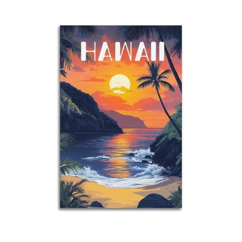 GKLIOZ Hawaii Vintage-Reise-Poster, Druck, Fotokunst, Malerei, Leinwand, Heimdekoration, Schlafzimmer, moderne Dekorationen, 30 x 45 cm GKLIOZ Hawaii Vintage-Reise-Poster, Druck, Fotokunst, Malerei, Leinwand, Heimdekoration, Schlafzimmer, moderne Dekorationen, 30 x 45 cm von GKLIOZ