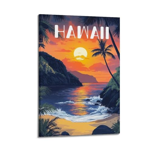 GKLIOZ Hawaii Vintage-Reise-Poster, Gemälde auf Leinwand, Wandkunst, Rollbild, Druck, Wohnzimmer, Wände, Dekoration, Zuhause, 50 x 75 cm GKLIOZ Hawaii Vintage-Reise-Poster, Gemälde auf Leinwand, Wandkunst, Rollbild, Druck, Wohnzimmer, Wände, Dekoration, Zuhause, 50 x 75 cm von GKLIOZ