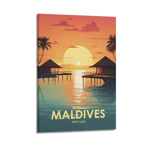 GKLIOZ Malediven, Südasien, Vintage-Reiseposter, Kunstwerke, Bild, Druck, Wandkunst, Gemälde, Leinwand, Dekoration, Zuhause, dekorativ, 60 x 90 cm GKLIOZ Malediven, Südasien, Vintage-Reiseposter, Kunstwerke, Bild, Druck, Wandkunst, Gemälde, Leinwand, Dekoration, Zuhause, dekorativ, 60 x 90 cm von GKLIOZ