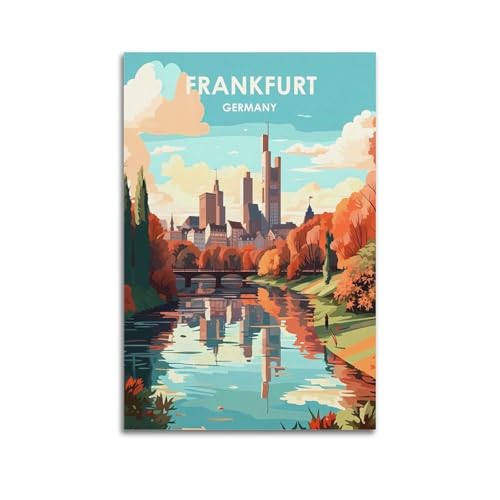 GKLIOZ Vintage-Reiseposter auf Leinwand, Motiv: Frankfurt, Deutschland, Wandkunst, Bild, Drucke, hängende Foto-Idee, Dekoration, Heimkunstwerke, 40 x 60 cm GKLIOZ Vintage-Reiseposter auf Leinwand, Motiv: Frankfurt, Deutschland, Wandkunst, Bild, Drucke, hängende Foto-Idee, Dekoration, Heimkunstwerke, 40 x 60 cm von GKLIOZ