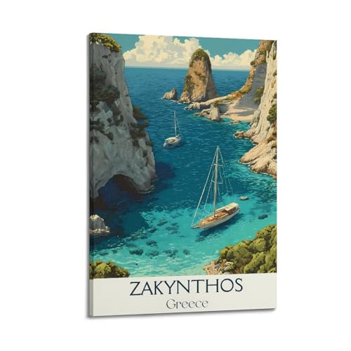 Zakynthos Vintage-Reiseposter im Griechenland, ästhetischer Druck, Kunstdruck, Wandgemälde, Leinwand, moderne Schlafzimmerdekoration, 60 x 90 cm Zakynthos Vintage-Reiseposter im Griechenland, ästhetischer Druck, Kunstdruck, Wandgemälde, Leinwand, moderne Schlafzimmerdekoration, 60 x 90 cm von GKLIOZ