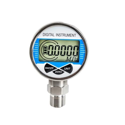 GKSNCJSMF Batteriebetriebenes Manometer mit digitaler Anzeige aus Edelstahl, hochpräzises Wasser-Luft-Vakuumdruckmessgerät (Farbe: 0,5 FS-80 mm, Größe: 0–1 MPa) von GKSNCJSMF