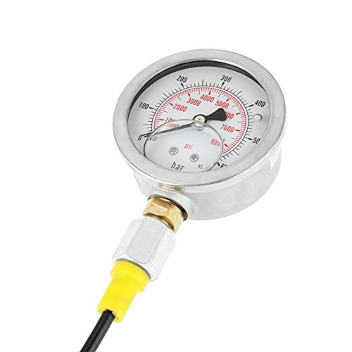 Niederdruckmessgerät, Hydraulikschlauch-Testpunktkupplung M16 * 2-BSP1/4 + 0~600 BAR/8500 PSI-Messgerät + Schlauchmanometer-Messgerät Hydraulikschlauch-Testkit von GKSNCJSMF