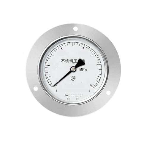 Y-100BFZT Axial Edge Edelstahl-Manometer mit 2,5-Grad-Wasserdruck-, Öldruck- und Luftdruckmessgerät mit hoher Temperaturbeständigkeit von 0–1 MPa (0–1,6 MPa) von GKSNCJSMF