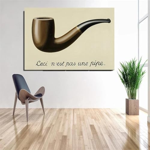 GKUVBF Rene Magritte Surrealismus, abstraktes Kunstwerk, Poster, Leinwandgemälde, Wandkunst, Bilder für Wohnzimmer, moderne Wohnkultur, 40 x 50 cm, rahmenlos GKUVBF Rene Magritte Surrealismus, abstraktes Kunstwerk, Poster, Leinwandgemälde, Wandkunst, Bilder für Wohnzimmer, moderne Wohnkultur, 40 x 50 cm, rahmenlos von GKUVBF