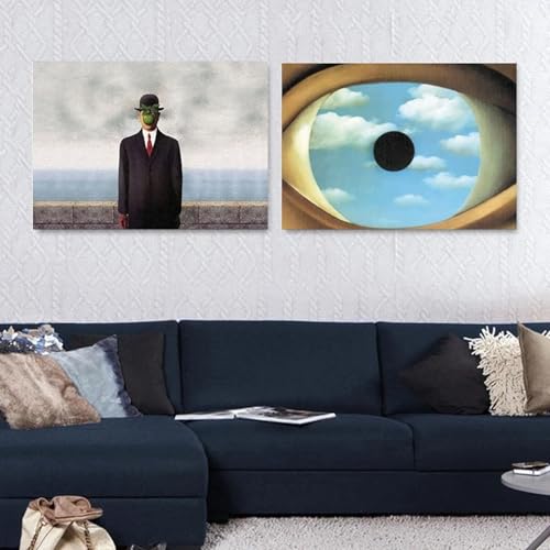GKUVBF Rene Magritte Surrealismus Abstraktes Kunstwerk Poster Leinwandgemälde Wandkunst Bilder für Wohnzimmer Moderne Wohnkultur 60x80cm-2 Stück Rahmenlos GKUVBF Rene Magritte Surrealismus Abstraktes Kunstwerk Poster Leinwandgemälde Wandkunst Bilder für Wohnzimmer Moderne Wohnkultur 60x80cm-2 Stück Rahmenlos von GKUVBF