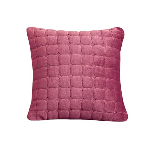 GKXLH Kissenüberzug, einfarbig, aus weichem Flanell-Fleece für Couch, Sofa, Heimdekoration, 45 x 45 cm, 1 Stück, Pfirsichfarben von GKXLH