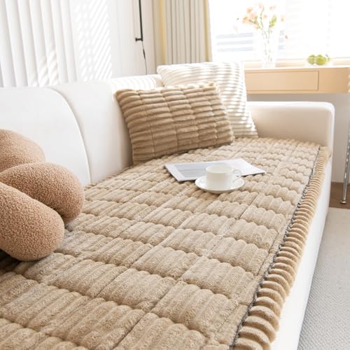 GKXLH Neu Dicke Sofa überzug Waschbar - Universal Weiches Kord Couch überzug 2 3 4 Sitzer, Anti-Rutsch Sofabezug, Gemütlich Sofa Cover Sofa bezug Sofaüberwürfe Möbelschoner für Wohnzimmer (90x210cm) von GKXLH