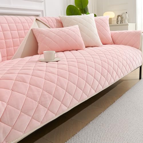 GKXLH Sofa überzug Waschbar - Neu Weiche Milch Fleece Sofabezug 1 2 3 Sitzer, Anti-Rutsch Sofa Cover, Couch überzug Ecke Sofa Bezug für Sektionssofa, Sofa überzug L Form Möbelschützer (Rose, 90x160) GKXLH Sofa überzug Waschbar - Neu Weiche Milch Fleece Sofabezug 1 2 3 Sitzer, Anti-Rutsch Sofa Cover, Couch überzug Ecke Sofa Bezug für Sektionssofa, Sofa überzug L Form Möbelschützer (Rose, 90x160) von GKXLH