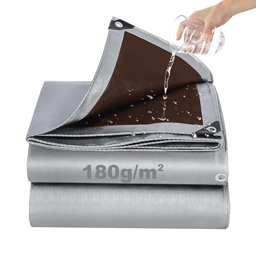 Plane Wasserdicht Heavy Duty - Dicke 180 g/m² Widerstandsfähige Wasserdichte Outdoor Plane 2m x 3m, Frostbeständig, UV-Schutz PE Kunststoffplane für Garten, Pavillon, Camping, Möbel, Schuppen (Kaffee) Plane Wasserdicht Heavy Duty - Dicke 180 g/m² Widerstandsfähige Wasserdichte Outdoor Plane 2m x 3m, Frostbeständig, UV-Schutz PE Kunststoffplane für Garten, Pavillon, Camping, Möbel, Schuppen (Kaffee) von GKXLH