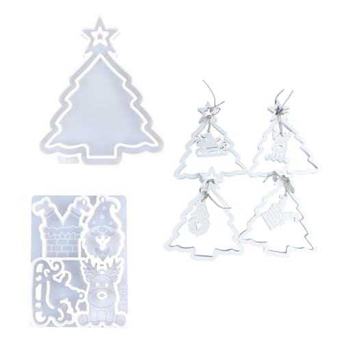 2 Pack Handgefertigte Weihnachtsdekoration Silikonformen Multifirtional Crafting Formen Verschiedene Form Für Epoxidharz Crafting Werkzeug von GKYQVE