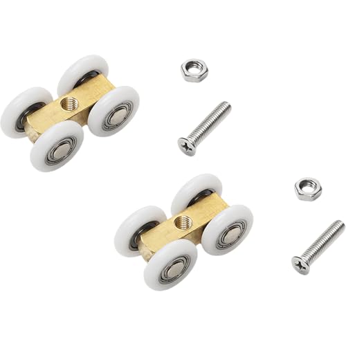 2pcs Verstellbare Schiebetür Rad Duschglasentüren Gleitrollen Vier Hängende Riemenscheibe Roller Einfache Installation Vier Hängescheibe Roller von GKYQVE
