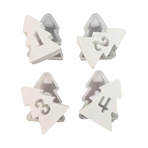4 Pack Silicon Kerzenhalterung Formen Weihnachtsbaum Hohlzahlenform von GKYQVE