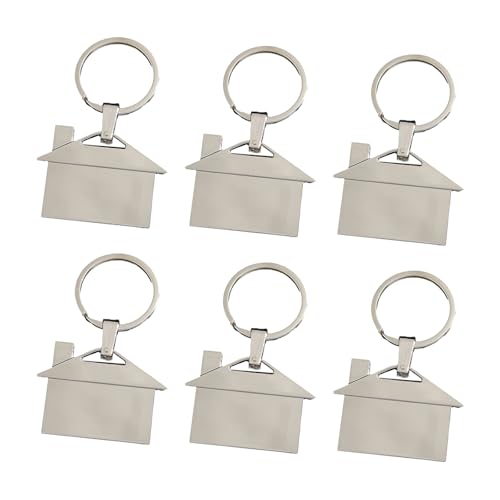 6 PCs/Set House Keychains Metall Kerings Mit Kleinen Anhängerschlüsselketten Schlüsselkettendekorationen von GKYQVE