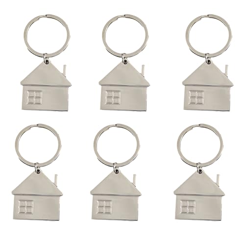 6 PCs/Set House Keychains Metall Kerings Mit Kleinen Anhängerschlüsselketten Schlüsselkettendekorationen von GKYQVE