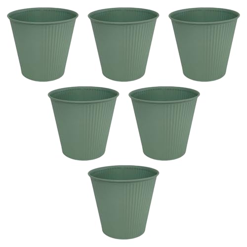 6 Pcs Blumentöpfe Metall Eisenpflanzentöpfe Holds Großer Zaungeländer Balkon Garten Eimer Pflanzer Für Innenräume Freien Eisen Pflanzer von GKYQVE