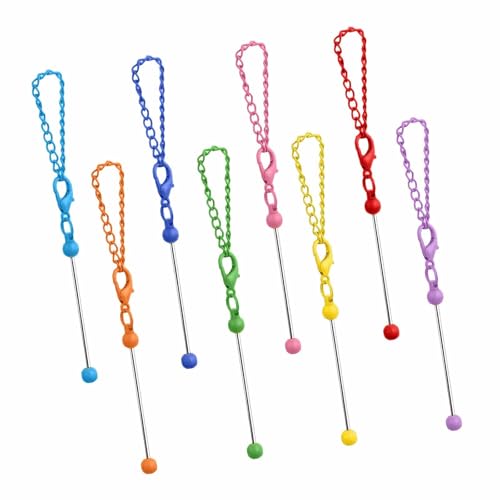 8pieces Perlenable Keychain Mit Ketten Und Hummerkrallen Clip Schlüsselbund Dekorationszubehör Für Schmuckzubereitungen Perlenbar von GKYQVE