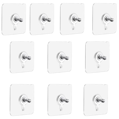 GKYQVE 10pcs Nicht Verfolgt Wall Haken Selbstkleber Bilder Rahmen Kleiderbügel Selbstklebender Haken Set Für Home & Office Decors Silber Traaceless Wall von GKYQVE