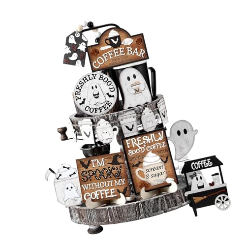 GKYQVE 19pcs Halloween Tisch Dekore Mit Hölzernen Gespenstern Schilder Perlen Girlanden Kaffee Thema Bukolische Bauernhäuser Abgestufte Display Holz Kaffee Thema Party Dekore GKYQVE 19pcs Halloween Tisch Dekore Mit Hölzernen Gespenstern Schilder Perlen Girlanden Kaffee Thema Bukolische Bauernhäuser Abgestufte Display Holz Kaffee Thema Party Dekore von GKYQVE