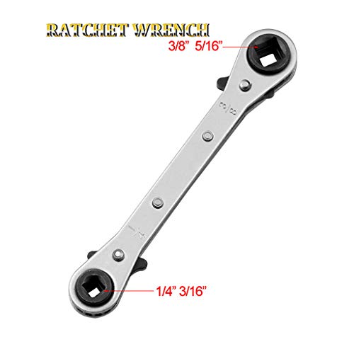 GKYQVE 3/16 "1/4" 5/16 "3/8" Doppelende Ratschenschlüssel Klimaanlage Kühlung Professionelles Reparaturwerkzeug Handy Tools Für Männer von GKYQVE