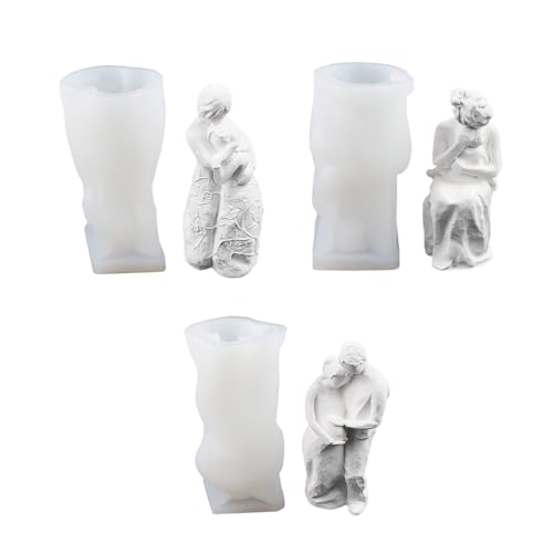 GKYQVE 3 PCs Mutter Umarmung Baby Kerzenformen Schwangere Frau Silikonform Gips Duft Kerze Für Die Heimdekoration von GKYQVE