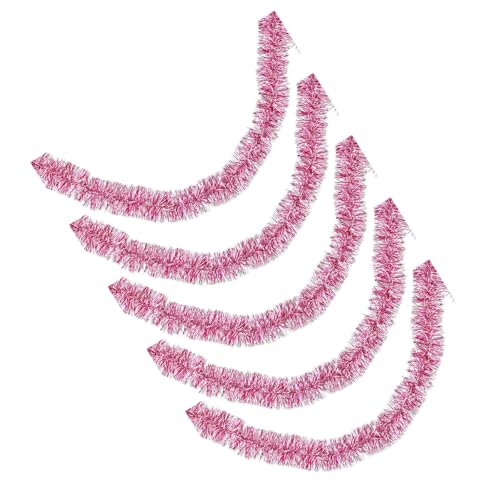 GKYQVE 5 Stücke Love Heart Lamettgirlanden Mit Farbenfrohen Streifen Festival Hängende Dekoration Urlaub Party Lieferungen Feiertagsfeiern Vorräte von GKYQVE