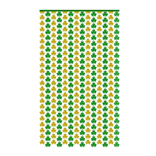 GKYQVE Dekorative Shamrocks Lamettvorhang Für Urlaubsfenster Display Home Celebration Accessoires Festival Partyzubehör Kloster Dekoration von GKYQVE