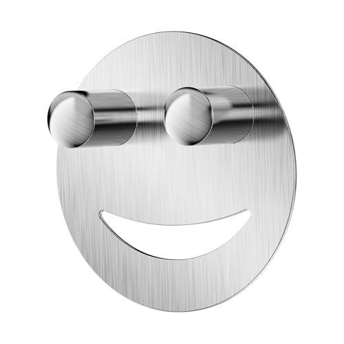 GKYQVE Edelstahl Lächelnder Gesichtsschwamm Rack Bad Aufbewahrung Schlüsselhalter Einfach Installation Waschbecken Für Küchenkleber Wandmontage Haken von GKYQVE