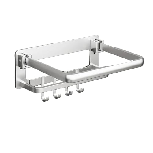 GKYQVE Elegantes Wandmontiertes Badezimmerregal Aluminium Stilvoll Klappbare Badwaschbesitz Innenverstärkung Für Mieter Faltbare Designs von GKYQVE