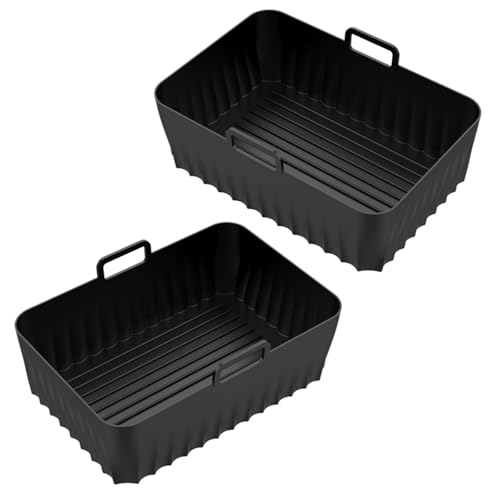 GKYQVE Packung Von 2 Luft Frittierpolsterkorb Rechteckig Multifunktionales Silikonkochwerkzeug Für Geschäftige Professionelle Silikon Backmatten von GKYQVE